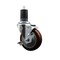 Service Caster 4'' Maroon Poly Swivel 1-5/8'' Expanding Stem Caster with Brake SCC-EX20S414-PPUB-MRN-TLB-158 - alternate 1